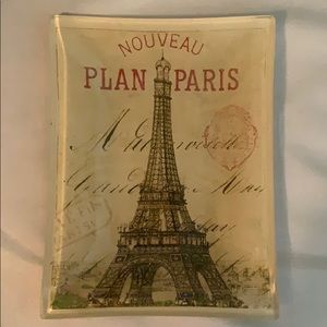 Paris inspired catch all glass tray